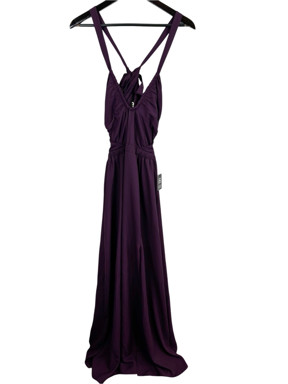 Express Plum Maxi Dress with Strappy Cross-Back and Side Cut Outs Size Medium
